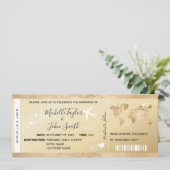 ハネムーン目的地 ウェディング ボーディングパス チケット ゴールドプラン 招待状 (スタンド正面)