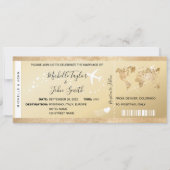 ハネムーン目的地 ウェディング ボーディングパス チケット ゴールドプラン 招待状 (正面)