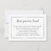 ハネムーン結婚カード |シルバーシンプルフレーム 招待状 (正面)