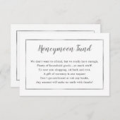 ハネムーン結婚カード |シルバーシンプルフレーム 招待状 (正面/裏面)