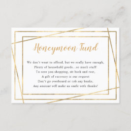 ハネムーン結婚カード | シンプル金ゴールド枠 招待状