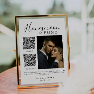ハネムーン結婚基金のサイン写真QRコード 招待状