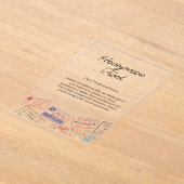 ハネムーン結婚基金の登録旅行要求 アクリル招待状 (レイダウン)