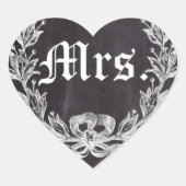 ハネムーン花嫁chalkboard future Mrs. ハートシール (正面)