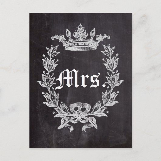 ハネムーン花嫁chalkboard future Mrs. ポストカード (正面)