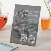 ハネムーン資金モダン現金qrコード写真 台座サイン (インサイチュ)