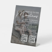 ハネムーン資金モダン現金qrコード写真 台座サイン (正面)