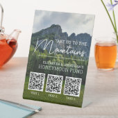 ハネムーン資金モダン現金qrコード 台座サイン (インサイチュ)