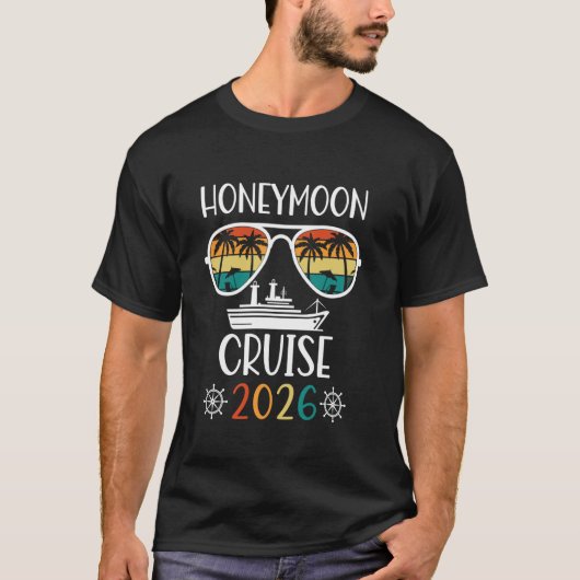 ハネムーン クルーズ 2026 新婚 カップル おそろい Tシャツ (正面)