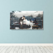 ハネムーン（ベンチの新郎新婦） キャンバスプリント (インサイチュ (ウッドフロア))