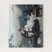 ハネムーン（ベンチの新郎新婦） ジグソーパズル (縦)