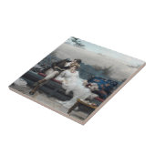 ハネムーン（ベンチの新郎新婦） タイル (側面)