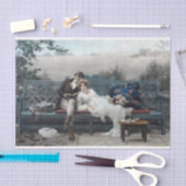 ハネムーン(ベンチの新郎新婦) 薄葉紙 (クラフト)