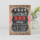 ハネムーン BBQ カップル 婚約パーティー 招待状 (スタンド正面)