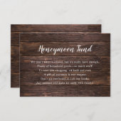 ハネム結婚ーンカード |粗野な暗い木 招待状 (正面/裏面)