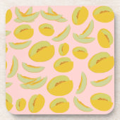 ハネ露メロンフルーツパターン コースター (正面)