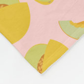 ハネ露メロンフルーツパターン フリースブランケット (角)
