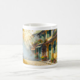 ハノイの秋 カフェと路地 水彩画アートプリント コーヒーマグカップ