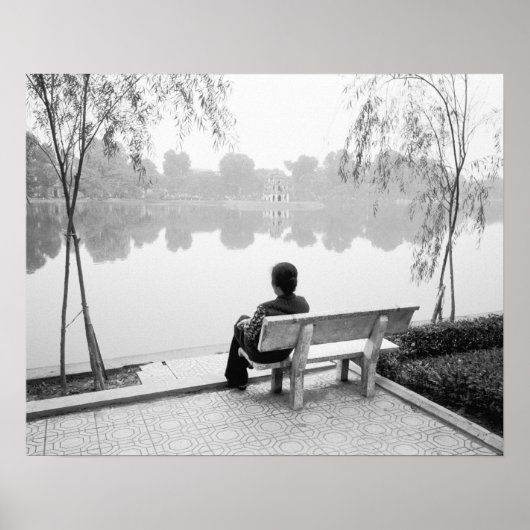 ハノイベトナム、ホアンキエム湖のビュー(NR) ポスター (正面)