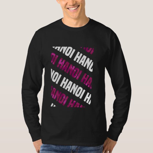 ハノイ迷彩柄パターンピンクカモフラージュ Tシャツ (正面)