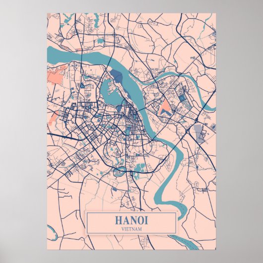 ハノイ – ベトナムブリーズシティマップ ポスター (正面)