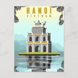 ハノイ、ベトナムヴィンテージ旅行レトロ観光 ポストカード