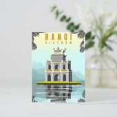 ハノイ、ベトナムヴィンテージ旅行レトロ観光 ポストカード (スタンド正面)