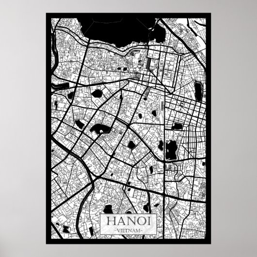 ハノイ ベトナム 地図 ポスター (正面)