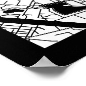 ハノイ ベトナム 地図 ポスター (角)
