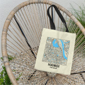 ハノイ ベトナム 市街地図 トートバッグ
