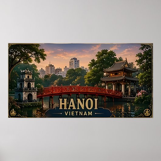 🧲 ハノイ ベトナム 旅行の思い出の品 🧲 ポスター (正面)