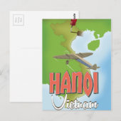 ハノイ ベトナム 旅行 ポスター ポストカード (正面/裏面)