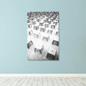 ハノイ・ベトナム、神殿のプラスチック製ストールズ キャンバスプリント (インサイチュ (ウッドフロア))