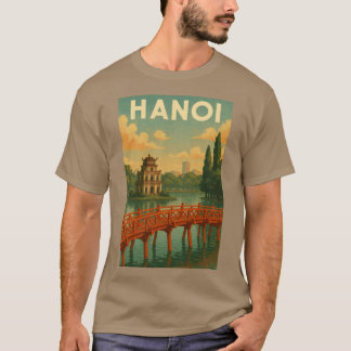 ハノイ ホアンキエム湖と赤い橋 ベトナム ビンテージ Tシャツ