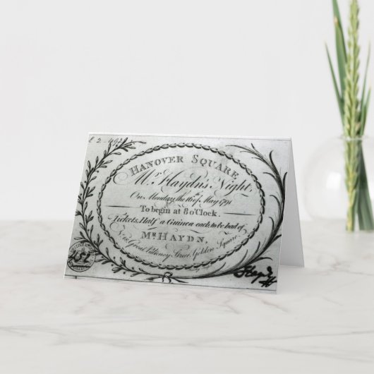 ハノーバーの「Haydn's Night氏」へのチケット カード (正面)