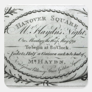 ハノーバーの「Haydn's Night氏」へのチケット スクエアシール