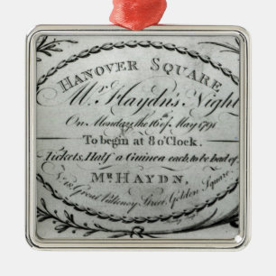 ハノーバーの「Haydn's Night氏」へのチケット メタルオーナメント