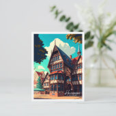 ハノーバードイツヴィンテージ旅行イラストレーション ポストカード (スタンド正面)