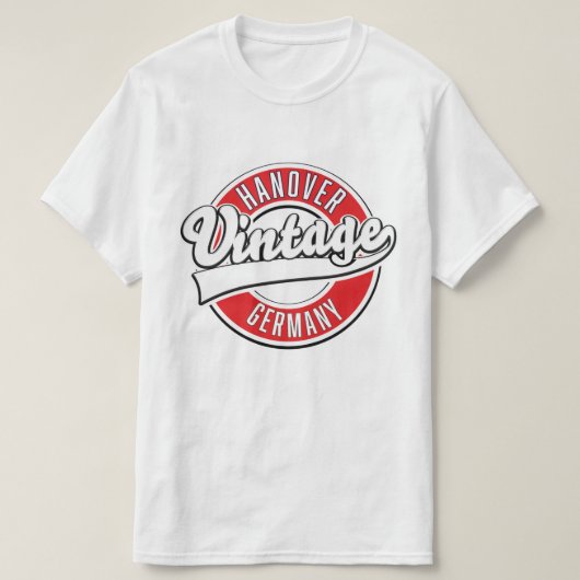 ハノーバー ドイツ ビンテージ スタイル ロゴ Tシャツ (デザイン正面)