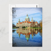 ハノーバー，ドイツ – 旧市庁舎リフレクション ポストカード (正面/裏面)