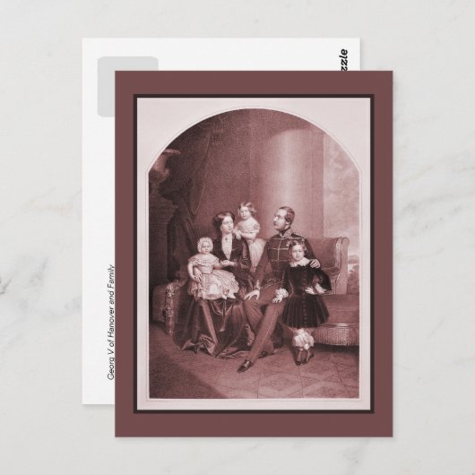 ハノーファー王ジョージ5世と家族 ポストカード (正面/裏面)