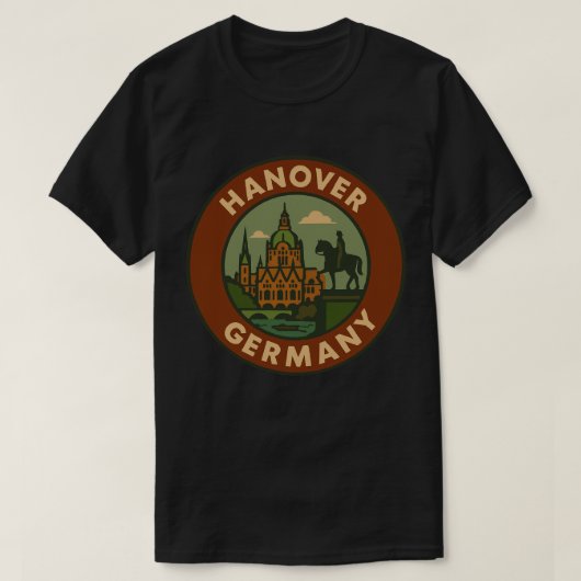 ハノーファー ドイツ 街の芸術 Tシャツ (デザイン正面)