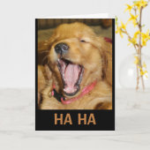 ハハあなたは私より子犬を笑って年上 カード (黄色い花)