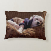 ハバオの子犬の昼寝-装飾用クッション アクセントクッション (裏面)