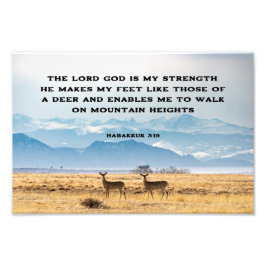 ハバクク3:19主なる神は私の力の聖書である フォトプリント           