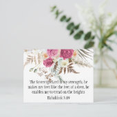 ハバクク3:19聖書の詩のはがきやる気を起こさせる書 ポストカード (スタンド正面)