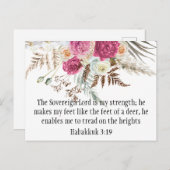 ハバクク3:19聖書の詩のはがきやる気を起こさせる書 ポストカード (正面/裏面)