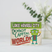 ハバスシティ湖アリゾナロボット – おもしろいヴィンテージ ポストカード (スタンド正面)