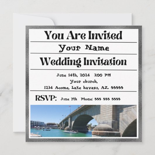 ハバスレイク結婚式招待状 招待状 (正面)