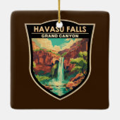 ハバス秋グランドキャニオントラベルアートヴィンテージ セラミックオーナメント (裏面)
